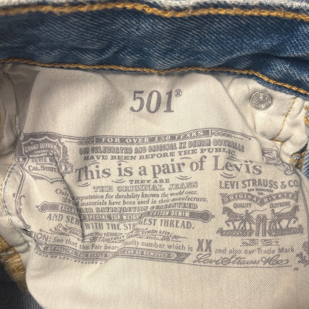 Levi’s 501 Rain Or Shine Metallic Side Stripe Straight Leg Jeans - Picture 5 of 9
